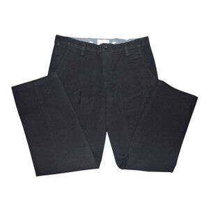 Dockers by Levi Strauss Mens Black Pants 34/30 Straight Fit Slacks    JH804